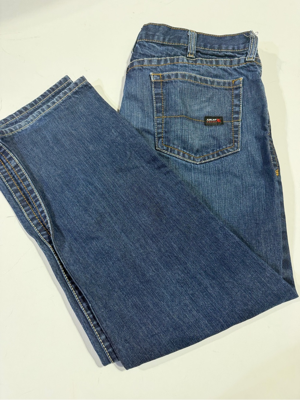 Ariat Men's Straight Leg FR M3 Jeans in Medium Blue Denim